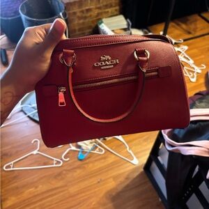 Coach Cherry Red Leather Satchel